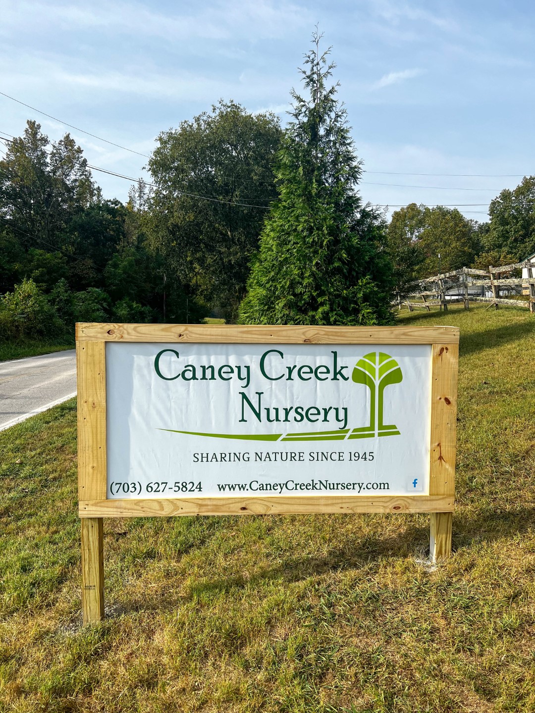 Caney Creek Nursery Road Signage